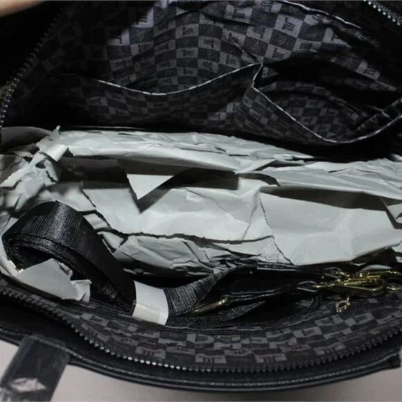 London Fog Black Sophia Studded Tote Shoulder Bag - Picture 7 of 8